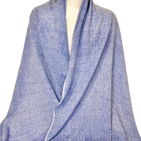 Pure pashmina mens shawl, Genuine Nepalese pashmina scarf, Meditation shawl, Bridal shawl, Scarf gifts, Fishbone wool scarf men, Navy blue