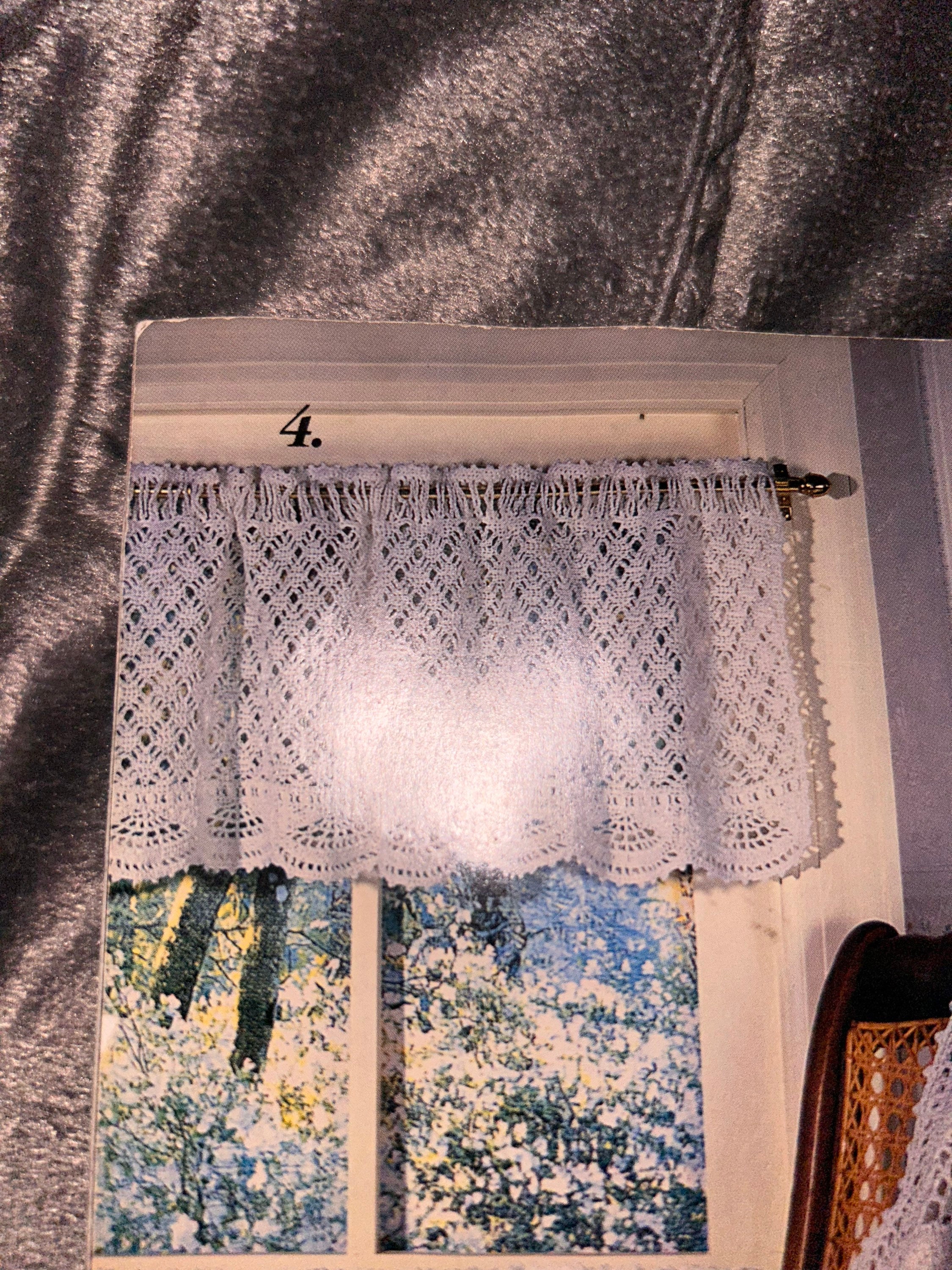 Filet Crochet Cafe Curtains Inspired by Mary Card Designs – Long