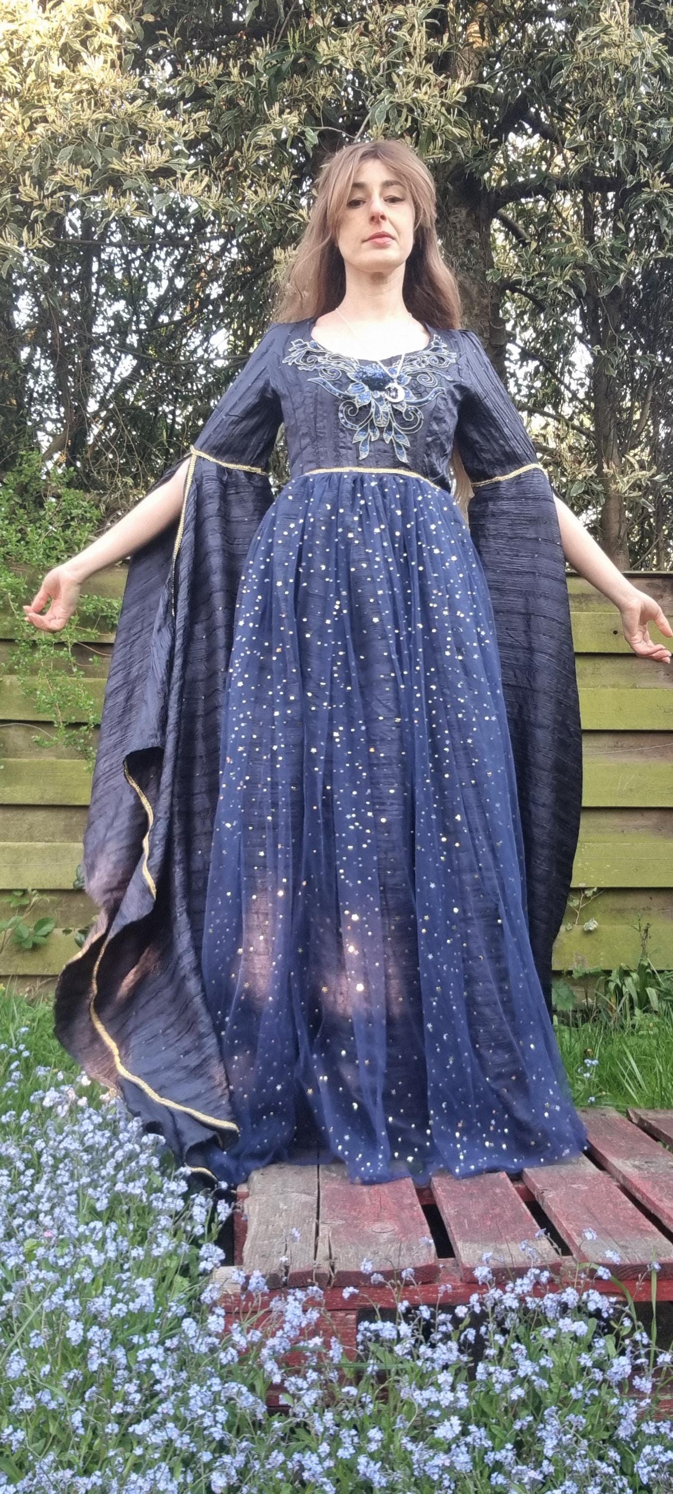 dark blue fantasy dress Lace-Up Long Prom Dress with Beaded Corset Black / 8 main image 0