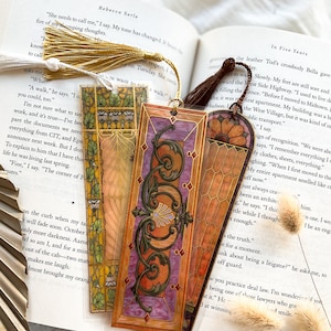 Mystery Victorian Window Bookmark with Tassel | Random Transparent Plastic Bookmark Vintage