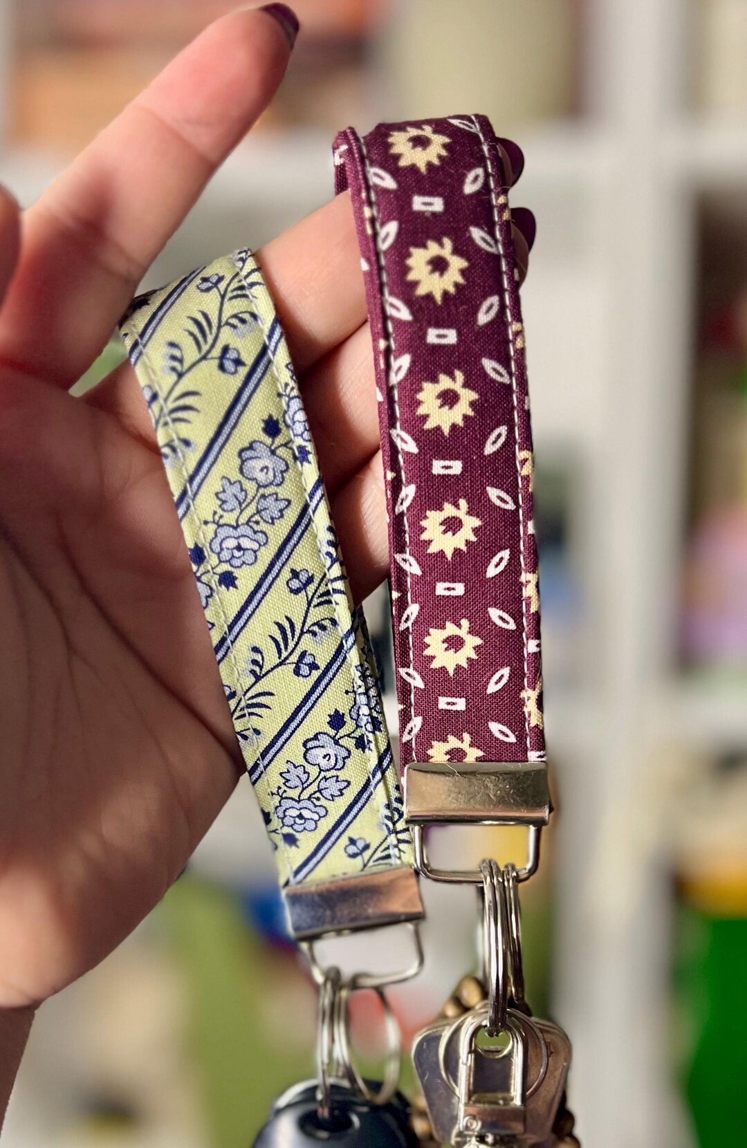 Keystrap Handmade Vintage Fabric Keystrap | Keychain With Key Fob Hardware - Etsy