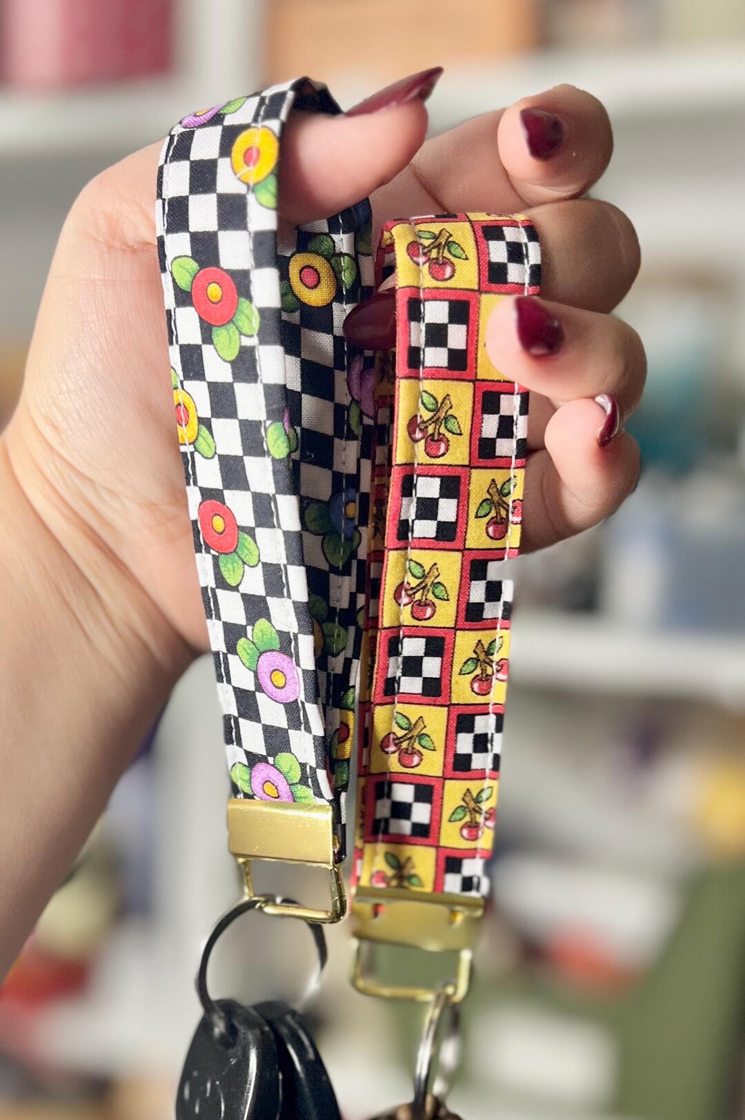 Keystrap Handmade Vintage Fabric Keystrap | Keychain With Key Fob Hardware - Etsy