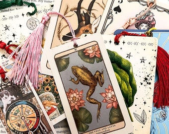 Intuitively Chosen Tarot and Oracle Card Bookmark | Bookish Reader Gift Mystery Surprise Bookmark