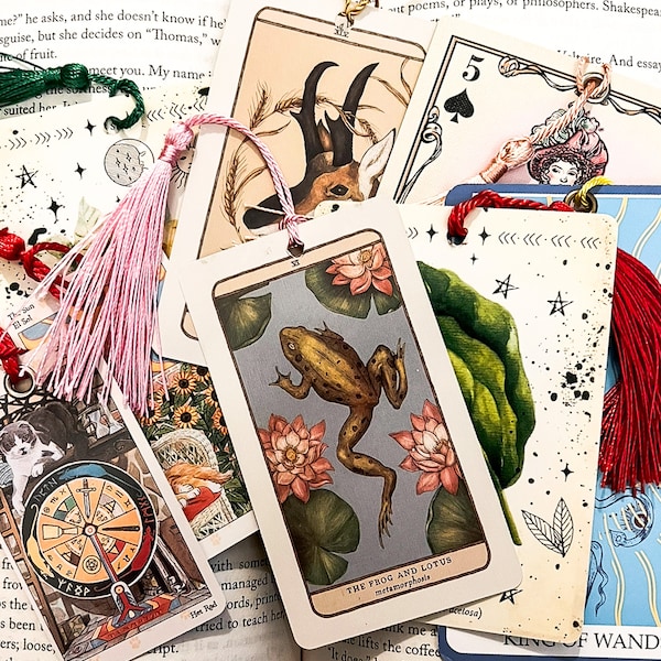 Intuitively Chosen Tarot and Oracle Card Bookmark | Bookish Reader Gift Mystery Surprise Bookmark