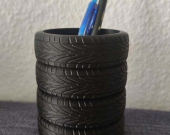 Tire Stack Pen Pencil Stationary Holder -- School -- Office -- Gift -- Tyres