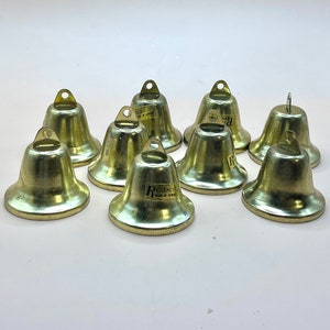Vintage Regency Bells ~ Christmas Decor, Jingle Bells ~ Made in Taiwan, Set of 9