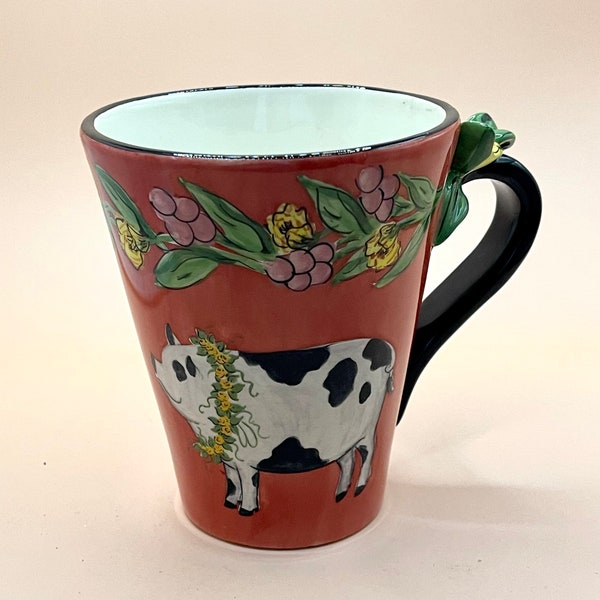 Blue Sky 2004 Vintage Collectible Cup/Mug ~ Elizabeth Pohle Pink Mug with Pig