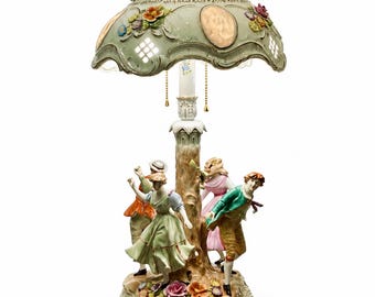 Exquisite Von Schierholz Lamp German Porcelain Lamp Figural Table