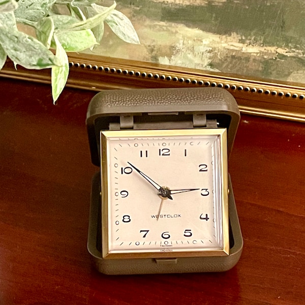 Unique Vintage Travel Alarm Clock ~ Wind Up Alarm Clock