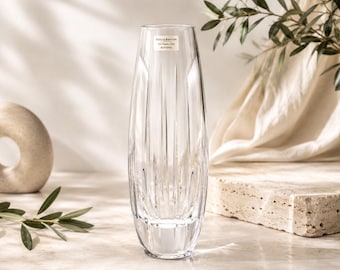 Vintage Miller Rogaska Crystal Bud Vase: Signed Reed & Barton