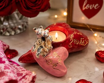 Heather Goldmine Artist Cats & Hearts Valentine's Day Decor
