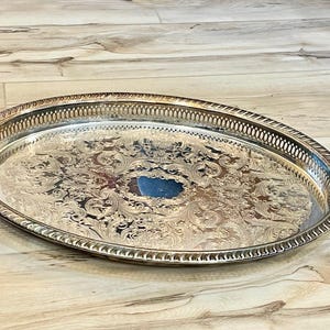 FB Rogers 18&quot; Oval Silver Tray ~ Vintage Silver Platter