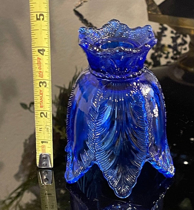 Fenton Cobalt Blue Reversible Candle Holder Etsy