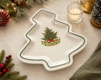 Vintage Pfaltzgraff Christmas Holiday Plate ~ Heritage Large Tree with Ornaments/Baubles Serving Dish