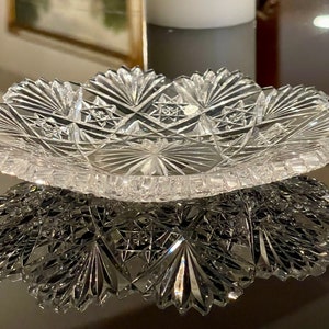 Stunning Cut Glass Shallow Bowl/Serving Tray