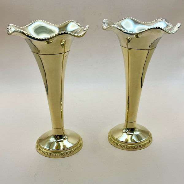 FIGI Graphics Bud Vase ~ Bronze Trumpet Style Vase or Candle Holder ~ Set of 2