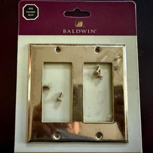 Baldwin massief 100% premium massief messing zwaargewicht plaatafdekking met duurzame lakafwerking - 2 schakelaars