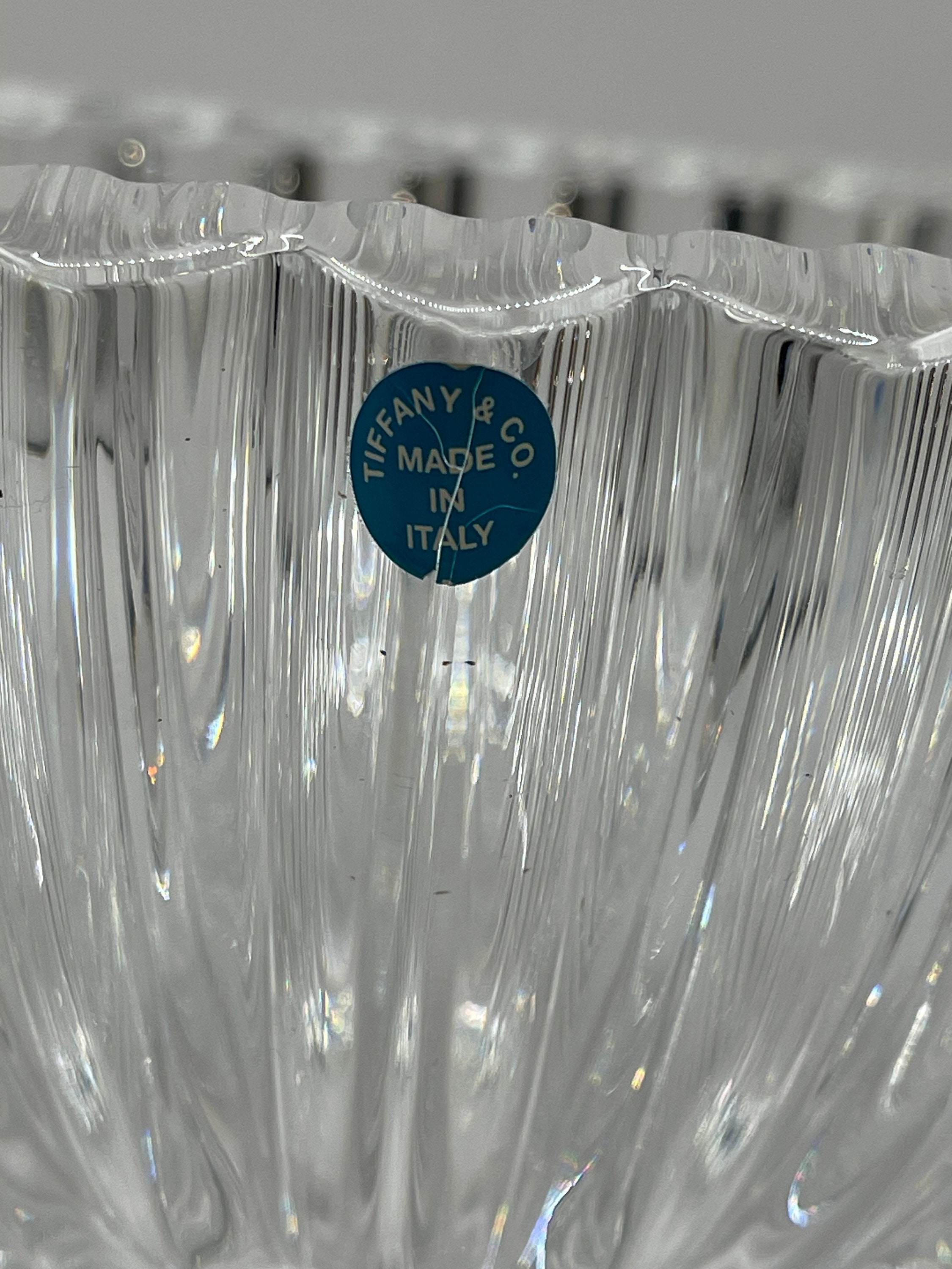 Tiffany & Co. Fluted Crystal Bowl With Hearts Made in Italy Etsy