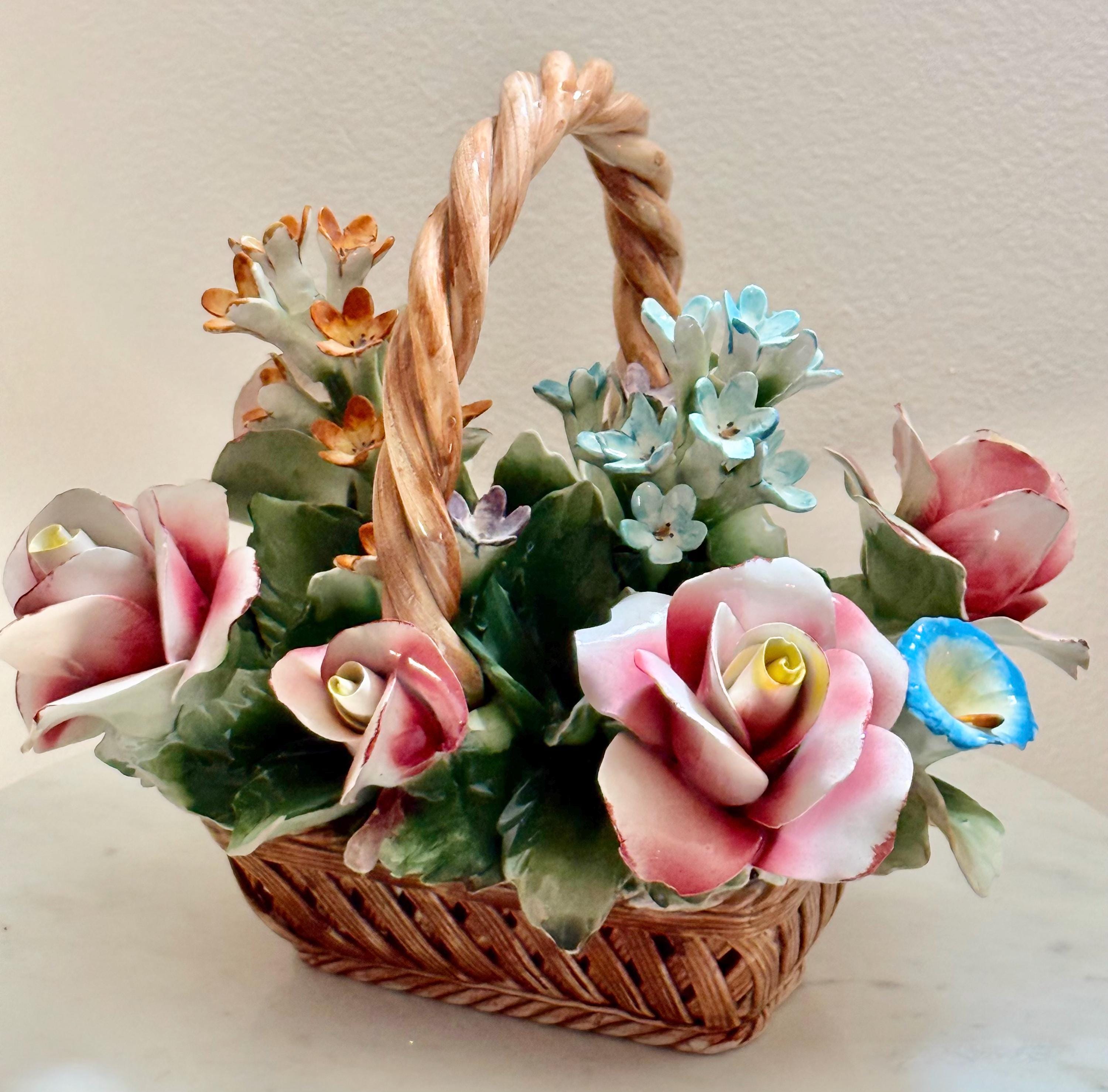 Vintage Capodimonte Porcelain Flower Basket: Italian Artistry - Etsy