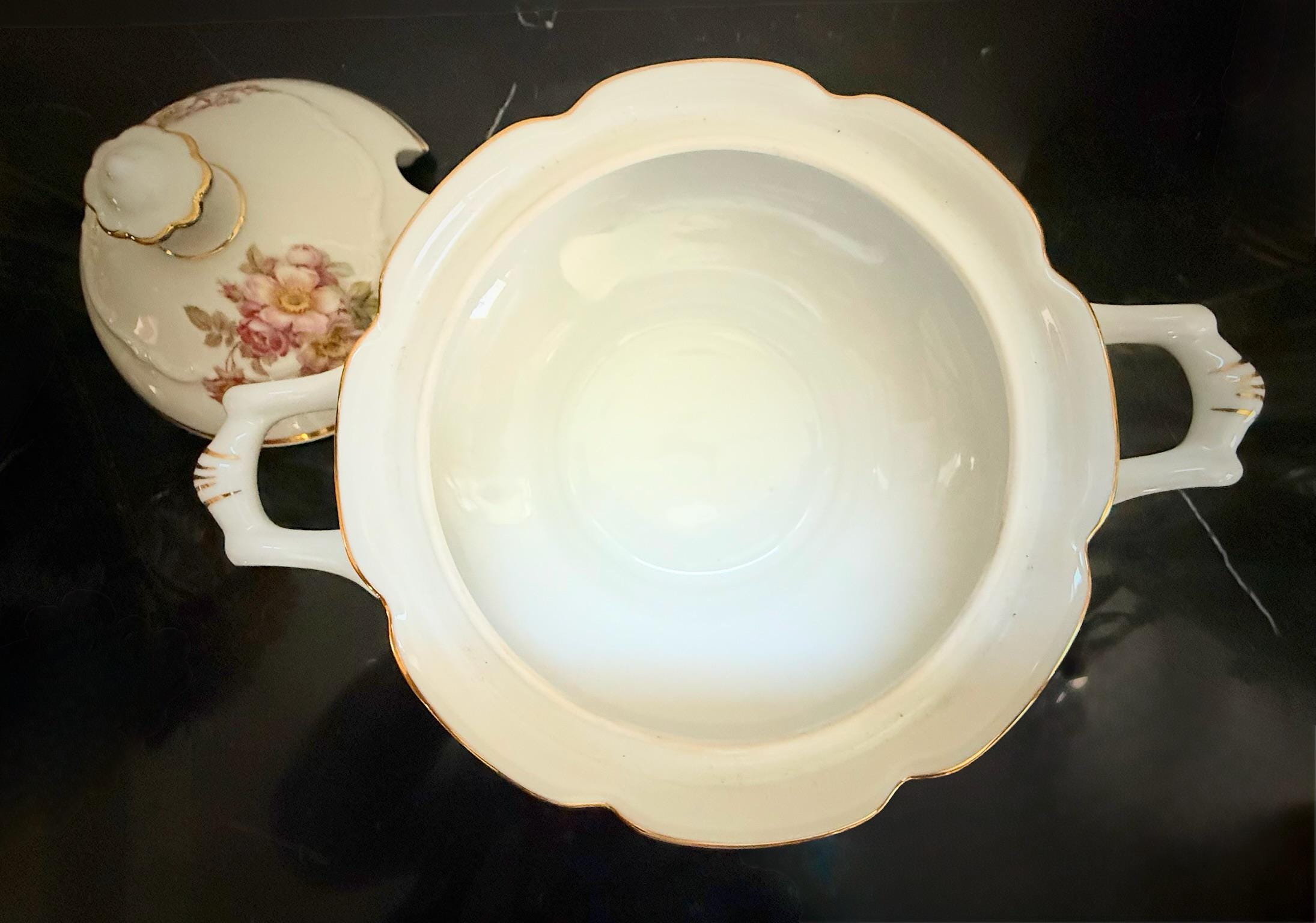 Vintage Carl Schumann Arzberg Briar Rose Serving Dish: Gold Trim Rose ...