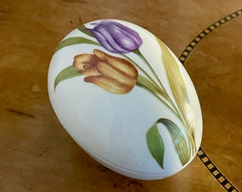 Limoges France Floral Egg Trinket Box ~ Fontanille and Marraud