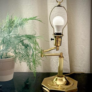 Vintage Brass Adjustable Arm Desk Lamp: Bedroom Office Lighting