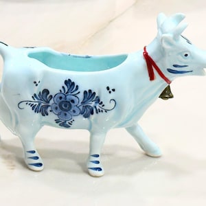 Vintage DBL Delft Blue Handpainted Blue and White Cow Creamer ~ Dutch Style, Farmhouse Style