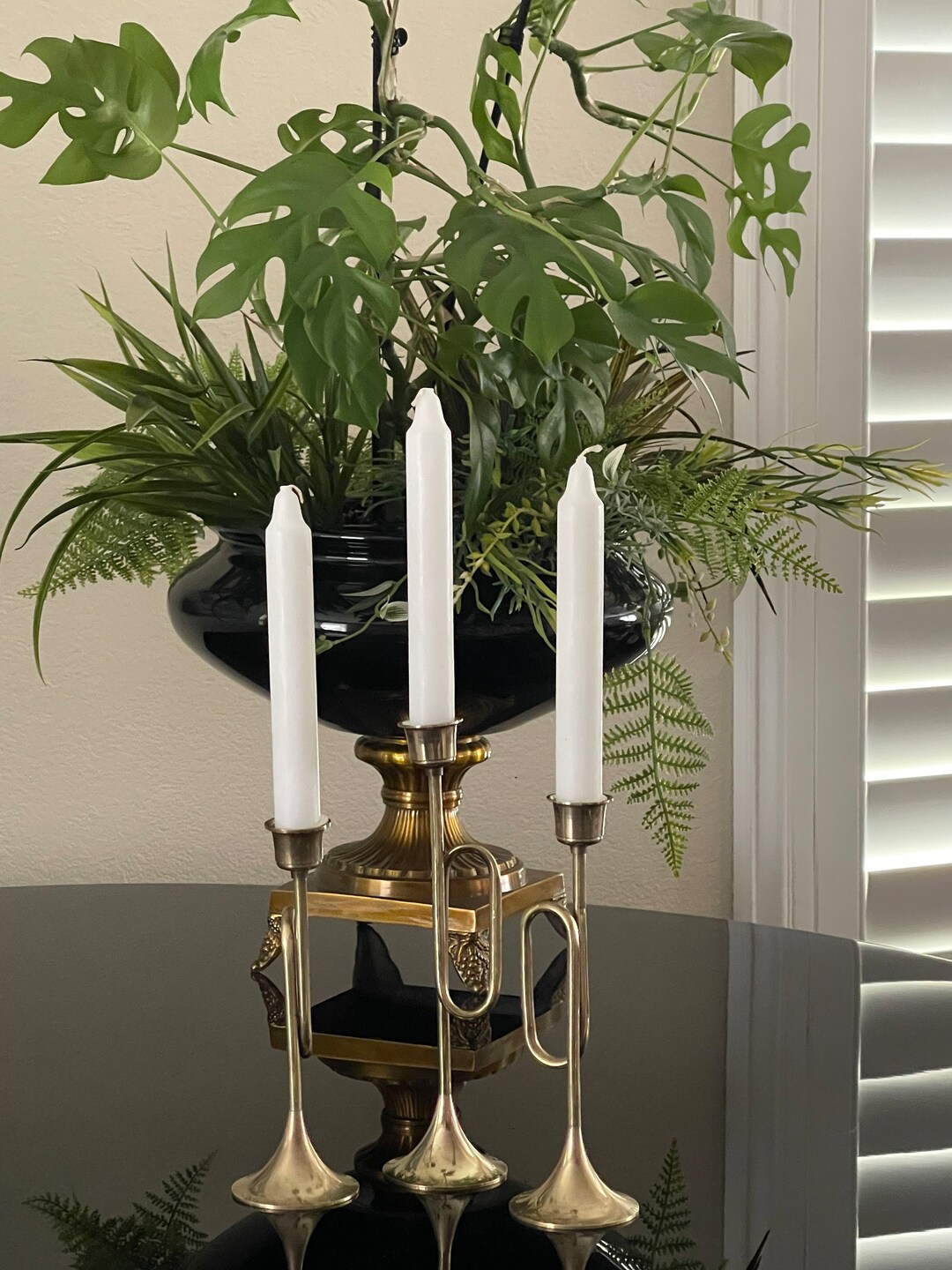 Vintage Brass Horn Candle Holders Graduated Heights, Set of 3 Etsy