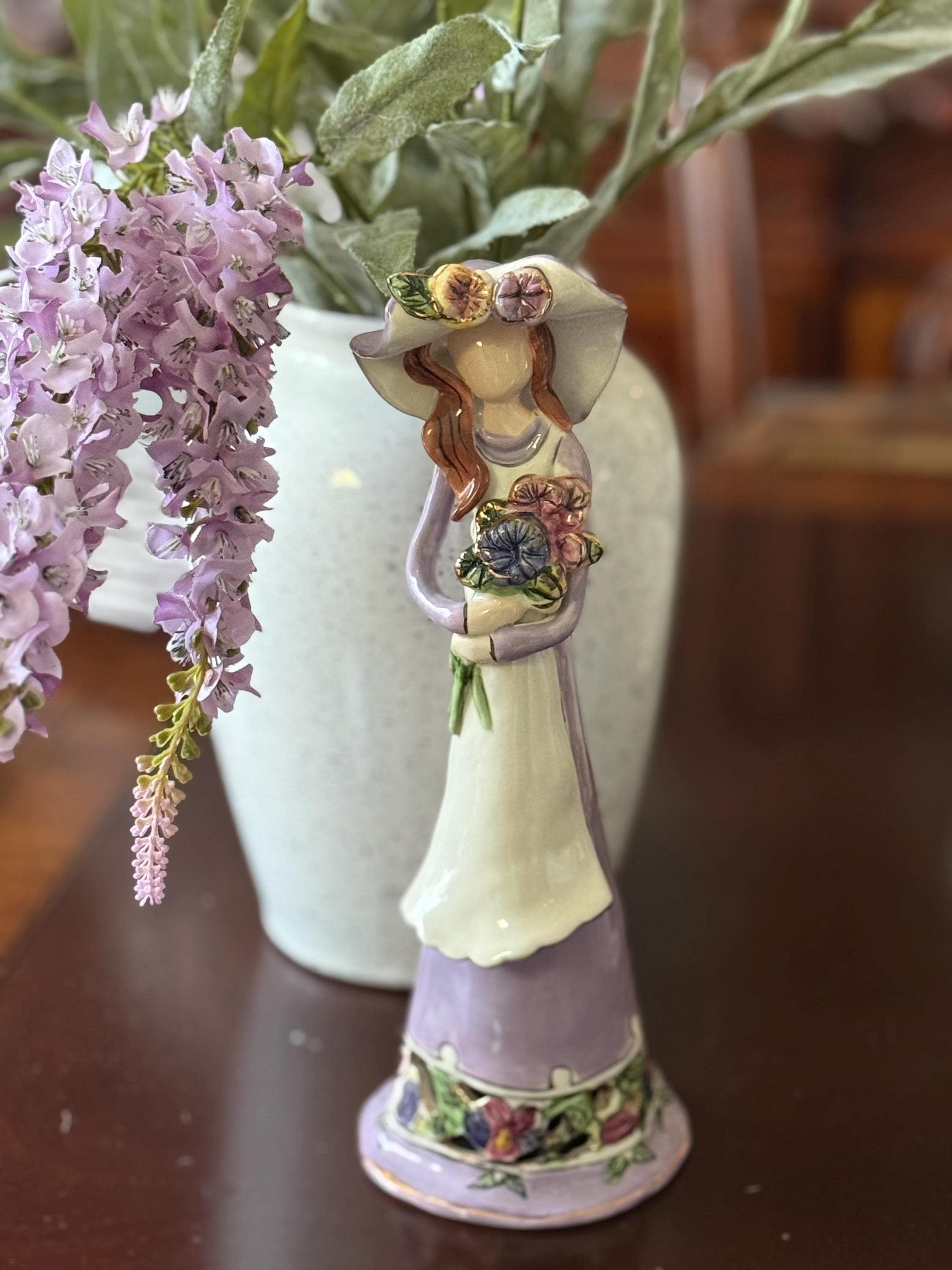 Blue Flower Lady Figurine - Etsy