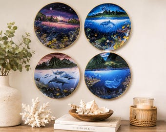 Assiettes de collection vintage Underwater Paradise par Robert Lyn Nelson ~ The Danbury Mint