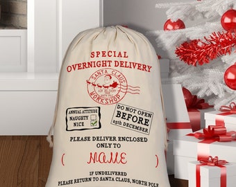Xmas Santa claus personalised gift,present bag.
