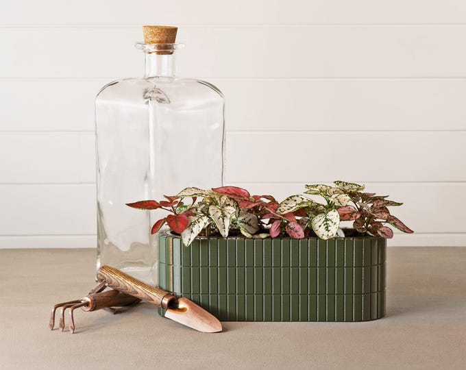 Vertical Block Oval Planter - Indoor Pot - Self-Watering Planter - fits four 2” nursery pot plants