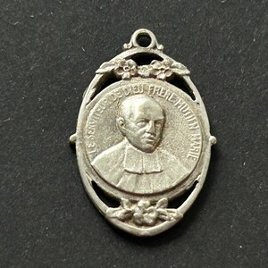Antique Saint Mutien Medal/Pendant, Patron Saint of College of Criminal Justice Education, Belgian Saint, Antique Catholic Medal