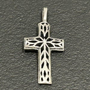 Vintage Sterling Silver Cross Pendant: Open Cut Religious Design