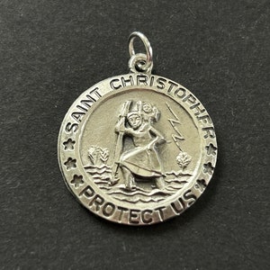 Vintage Sterling Silver St Christopher Pendant: Patron Saint of Travelers
