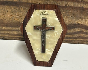 Vintage French St Anne de Beaupre Plaque: Religious Home Decor