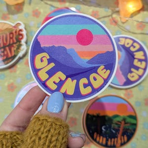 Scotland Retro Nature Vinyl Sticker Glen Coe