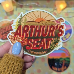 Scotland Retro Nature Vinyl Sticker Arthur's Seat