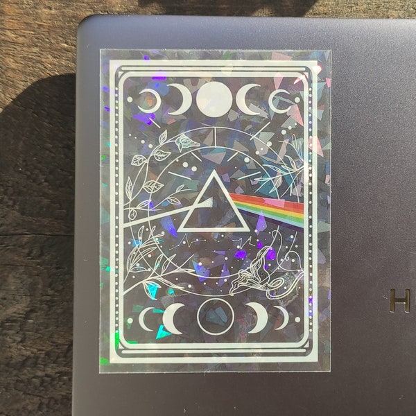 Transparent vinyl sticker - 'Eclipse' (Pink Floyd inspired) suncatcher effect