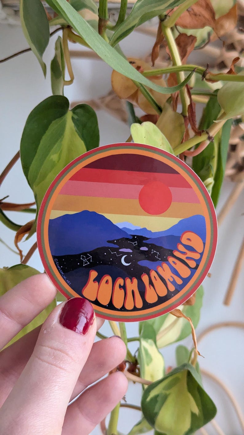 Scotland Retro Nature Vinyl Sticker Loch Lomond