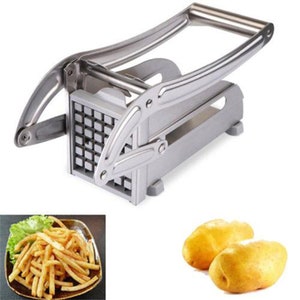 Stainless Steel Wave Cutting Tool French Fry Slicer Stainless Steel Blade  Wooden Handle,for Chopping Veggies, Fruit, Potato, Soap, Waffle Fries