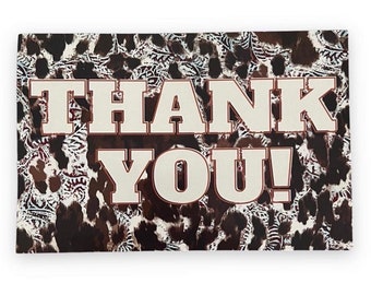 Cowhide Thank You Card- 100 pack