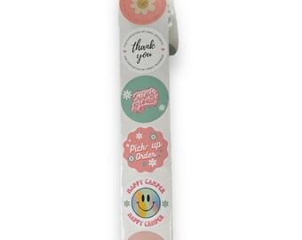 Groovy & Floral Thank You / Small Business stickers