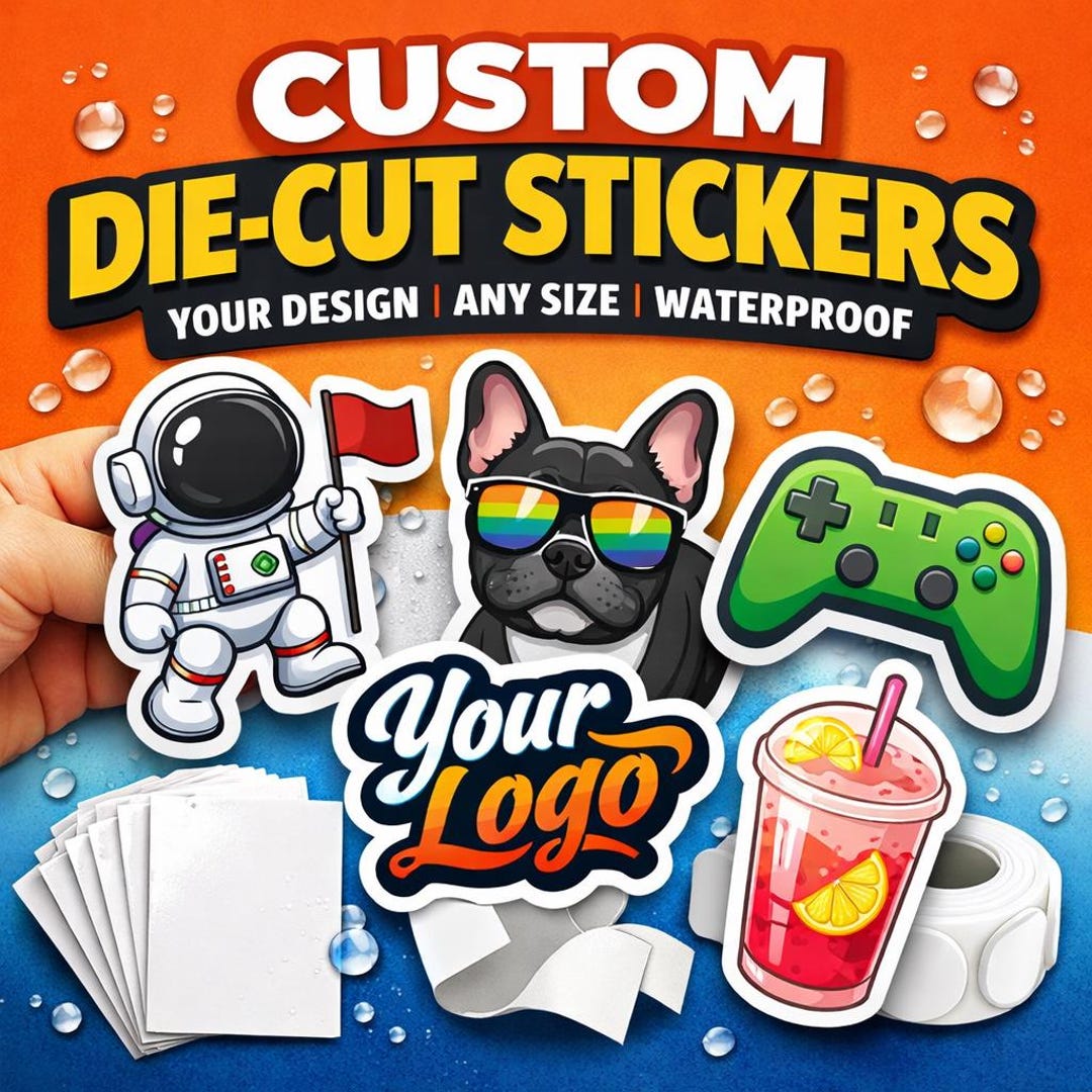 Custom Stickers | Waterproof Vinyl Die-cut Stickers | Personalized Logo ...