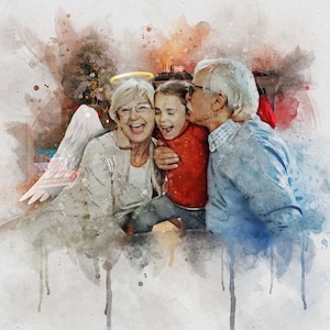 Agregar ser querido fallecido a la foto Pérdida de seres queridos Regalo conmemorativo para mamá papá Agregar persona a la foto Combinar fotos Retrato familiar personalizado