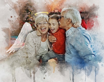 Voeg overleden geliefde toe aan foto Verlies van dierbaren Gedenkteken Cadeau voor moeder Vader Voeg persoon toe aan foto Combineer foto's Aangepast familieportret