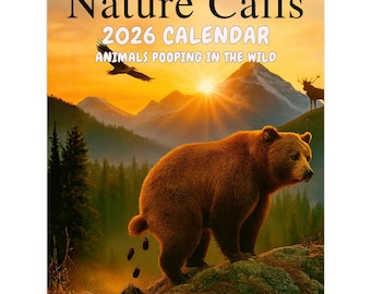 Funny 2027 Calendar — Animals Pooping in the Wild | Funny Gift | Viral Animal Calendar | Funny Gag Prank Gift