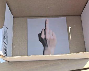 Prank Mail- Middle Finger "Fragile" Package for Funny White Elephant Gag Gift 100% Anonymous