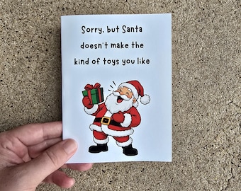 Santa Funny Greeting Card with Envelope for Birthday, Christmas, Holidays, Office Stationary, Funny Gag Gift