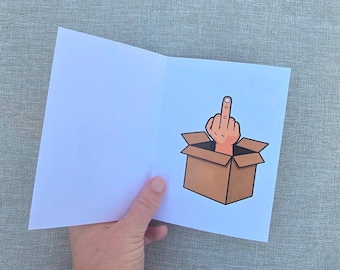 Middle Finger Special Delivery Funny Greeting Card with Envelope for Birthday, Christmas, Holidays, Office Stationary, Funny Gag Gift